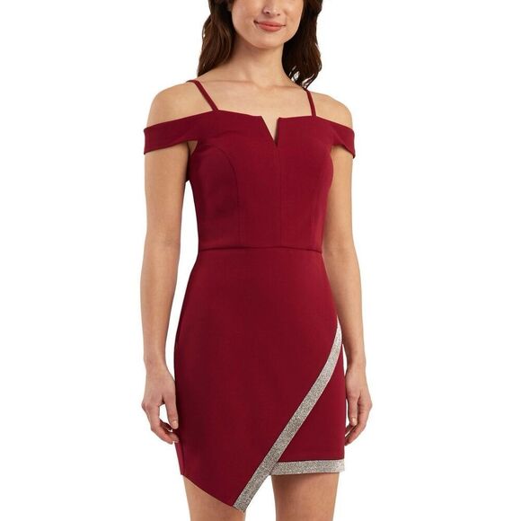 Bcx Juniors' Asymmetrical Embellished Dress Size 13 - Picture 1 of 3